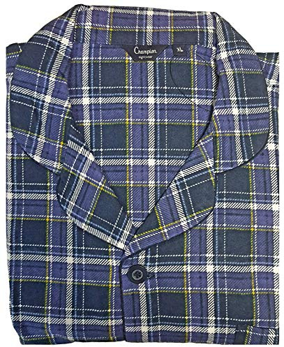 KENTEX Men's Traditional Warm Flannel Pyjama Set Thermal 100% Cotton napped Flannelette M L XL XXL 3XL 4XL 5XL (Medium, blue-3187)