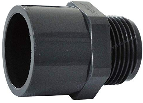Plimat PVC Klebefitting 50 mm T-Stück Bogen Rohr Winkel Muffe Kappe Verschraubung (PVC Übergangsnippel 63/50mm x 1 1/4)