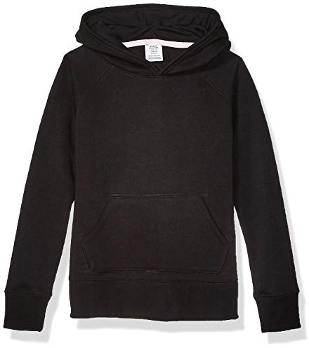 Amazon Essentials Sweatshirt à Capuche à Enfiler Fille, Noir, 11-12 Ans