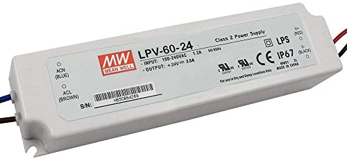 King Led Alimentatore LED 24V 60W 2,5A IP67 Impermeabile - Trasformatore per Strisce LED e Installazioni Esterne
