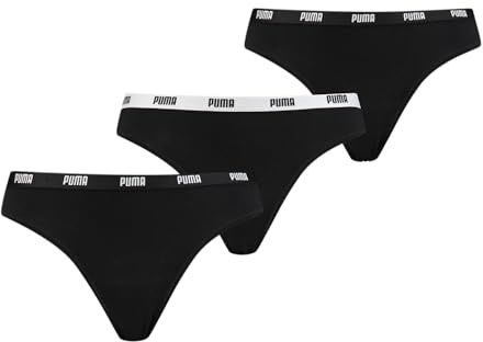 PUMA Damen String Thong H schen, 3er Pack, Schwarz, M