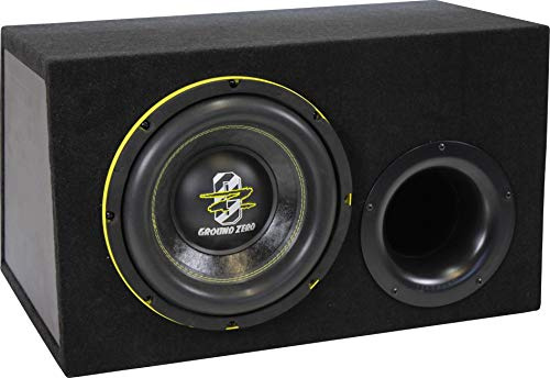 Ground Zero GZHW 25XSPL-D2 BR - 25cm SPL Subwoofer im Gehäuse - Gehäusesubwoofer, Passiv Bassreflexgehäuse, hochwertiges Gehäuse aus MDF, 1200 Watt RMS Belastbarkeit, 2x2 Ohm mit kompakten Abmessungen