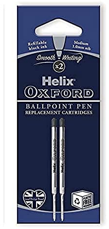 Helix Oxford Ballpoint Pen Refills (Pack of 2) - Black Ink
