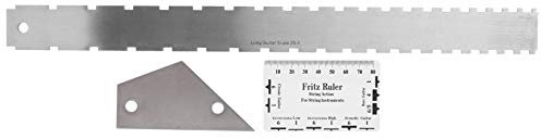 Keenso String Action Gauge, rostfreies Metallgitarrenlineal Gitarrenhals Reparaturwerkzeuge mit gerader Kante für Gitarre/Bass Zubehör Für Musikinstrumente