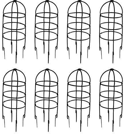 HUIKJI 8 unidades de torre de enrejado de jardín, enrejado de plástico para jardín, con revestimiento para verduras, frutas y flores con brazos de estaca ajustables de 49 cm