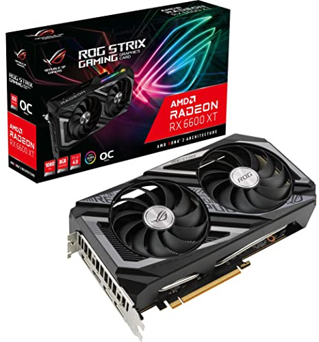 ASUS ROG Strix AMD Radeon RX 6600 XT OC Edition Carte Graphique de Jeu (AMD RDNA 2, PCIe 4.0, 8 Go GDDR6, HDMI 2.1, DisplayPort 1.4a, Axial-Tech Fan Design Super Alloy Power II, GPU Tweak II)
