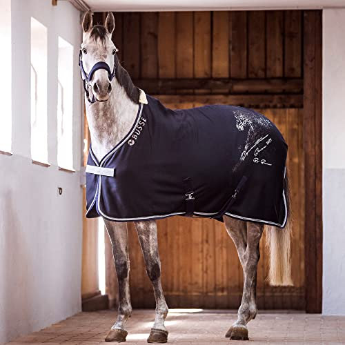 Busse Abschwitzdecke Jersey Fashion Navy mit Kreuzbegurtung 17_Groessen:145