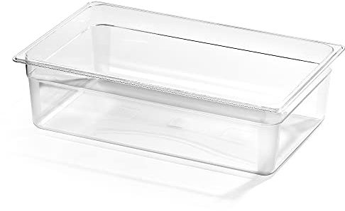 Forgast Recipiente de Policarbonato | GN Formato 1/1 | Tamaño 53x32,5x15 cm | Recipiente Gastronorm | para platos calientes, sopas, ensaladas | Aptas para el lavavajillas
