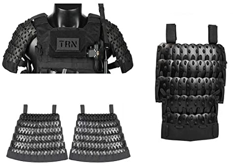 AYAY Samurai Taktische Rüstung, Taktische Rüstung Komplettes Set - Beinhaltet 2X Schulterpolster + 1x Leistenpolster + 2X Rockschutz (ohne Weste)