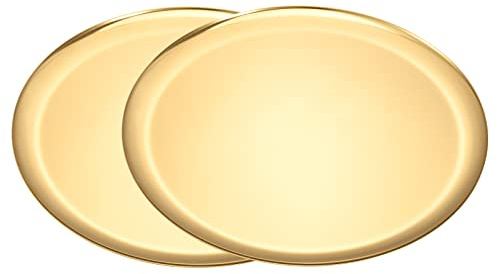 luvtree 2er Set Große Runde Gold Edelstahl Tablett - Mehrzweck für Kosmetik, Schmuck, Kerzen, Champagner & Couchtisch Dekoration, hochglanzpoliert & vakuumbeschichtet, lichtbeständig