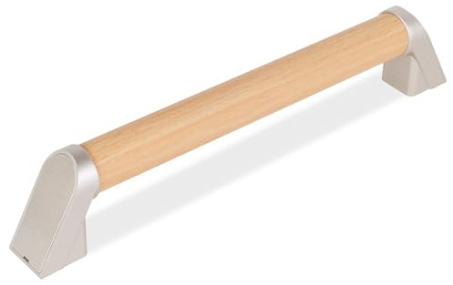Handlauf Holz, Haltegriff für Senioren, Dusche, Rutschfester Griff 40cm | Badewannengriff geeignet für Behinderte, Sichere Wandmontage im Badezimmer und WC