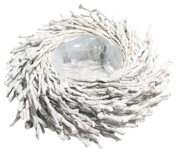 Decpero Pflanzkorb Äste I Weiss gekalkt I Ø 30 cm I Pflanztopf Zweige
