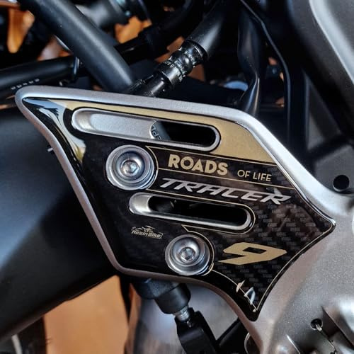 Resin Bike Motorbike 3D Stickers Compatible with Yamaha Tracer 9/9 GT 2021-2024 Gold. Motorcycle Heel Guard Protection From Bumps And Scratches. Pair Of Stickers 3D Resin Gadget Moto
