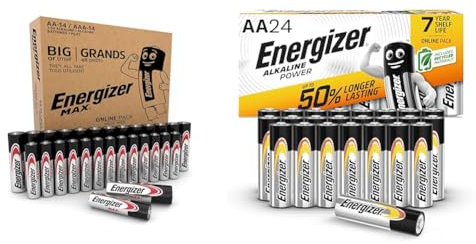 Energizer Piles Energizer Max AA + AAA, Alcalines (Pack de 28), Pack Combo & Alkaline Power AA, 24 Pack