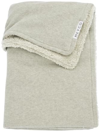 Meyco Baby Decke gestrickt Fleece - Größe 75x100cm - Kuscheldecke - Oeko Tex Zertifiziert - vielseitig einsetzbar - kuschelig & atmungsaktiv - Knit Basic Sand Melange
