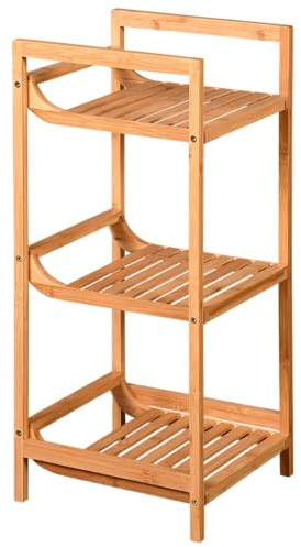 Kesper | Étagère, matériau: Bambou, Dimensions: l 30 x H 70 x P 30 cm, Couleur : Marron | 19435