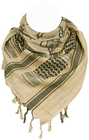 Shemagh PARAWING Fallschirmjäger PLO Schal Kufiya arabisch Militär Palästinenser Arafat-Tuch Taktischer Wüstenschal 100 x 100 cm 100% Baumwolle für Männer & Frauen