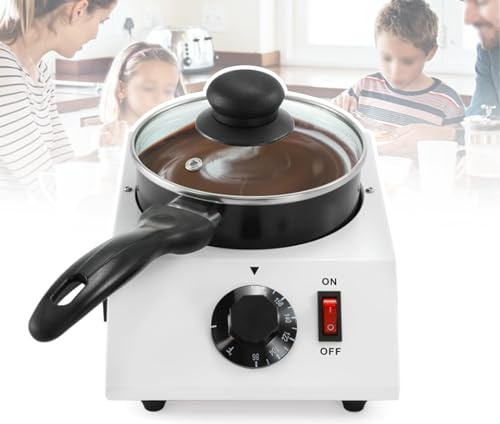 Macchina per sciogliere il cioccolato per uso domestico, pentola in ceramica rimovibile, regolabile 30-80 ℃, fondo antiaderente, facile da pulire, fondente per caramelle al burro e formaggio,500ML
