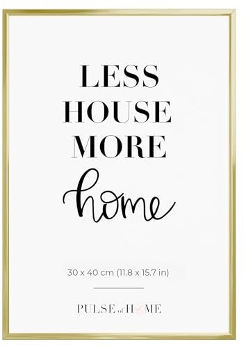 Cornice portafoto in alluminio, 30 x 40 cm, in oro, formato verticale, sottile, ideale per foto, poster, disegni per bambini e decorazioni artistiche per la cameretta dei bambini e il salotto