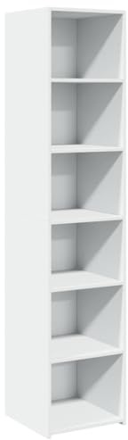 vidaXL Highboard Sideboard Storage Cupboard - White Engineered Wood - 40 x 41 x 185 cm - Timeless Modern Design