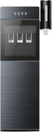 Wasserkühlerspender, Wasserspender mit Bodenbeladung und Getränkehalter, 5-Gallonen-Wasserspender, 3-in-1-Heiß- und Kaltwasserkühlerspender für Zuhause, Büro, Kaffee, Tee, Bar, Wohnheim