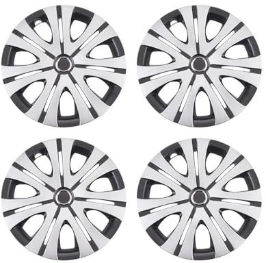 Radkappe 4 stücke Set 16 Zoll Auto Fahrzeug Felge Haut Abdeckung Radkappen R16 Felge Zentrum Abdeckung Auto Radkappen(Black)