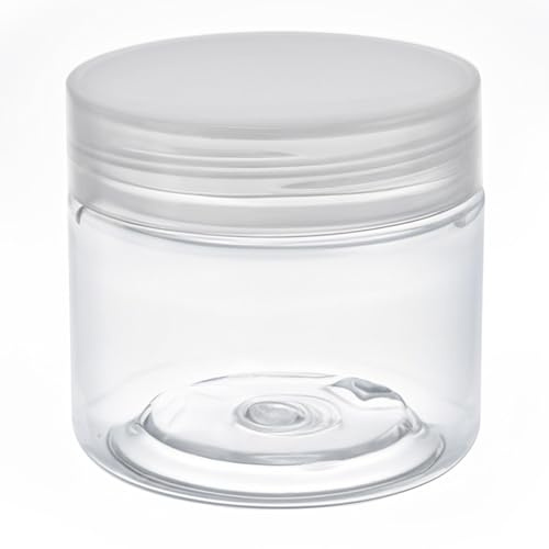 UNGFEI Lot de 25 pots de maquillage vides de 50 ml, pots d'échantillons en plastique transparent avec couvercles, pots de baume à lèvres de 5 cm pour fard à paupières, crèmes, bijoux, poudre à ongles