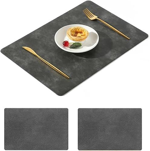 Roysmart Platzsets 2er Set, 44.5 x 30 cm rutschfest Abwaschbar Tischsets, PVC Tischmatte Hitzebeständig Platzdeckchen, Platz-Matten für Küche Speisetisch
