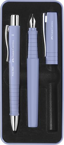 Faber-Castell 241051 - Schreibset Poly Pen mit Kugelschreiber und Füller, pale iris
