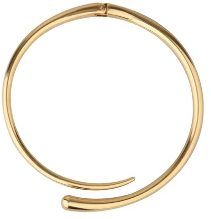 Chunky Choker Collar Necklace for Women, Gold Teardrop Necklace Spring Open Cuff Choker Metal Statement Jewelry for Women