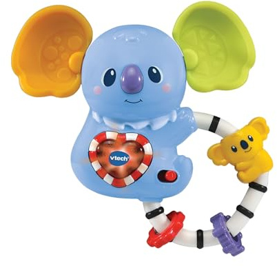 VTech Kimi Interaktive Rassel, Baby-Rassel mit Bewegungssensor, beleuchtete Taste in Herzform, Babyspiel mit Melodien und Sätzen, verschiedene Texturen, italienische Sprache, Batterien im Lieferumfang