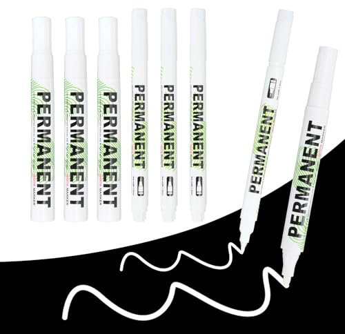 QZDAFFIC 8 Stück Permanent Marker Weiß Wasserfest 1mm & 3mm | Schnelltrocknend Acrylfarbe, Deckend Fineliner für Stein, Glas, Holz, Porzellan, Textilien