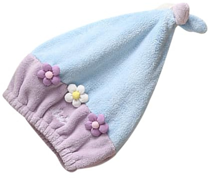 CALLARON Haartrockenhaube Aus Weichem Fleece-material Schnelltrocknend Für Nasse Haare Blumendesign Vielseitig Einsetzbar Für Damen Leicht Und Kompakt Für Reisen