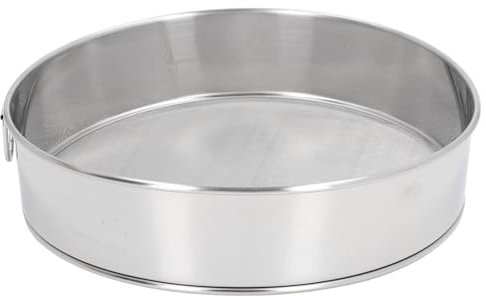 Round Flour Sifter, 80 Mesh Stainless Steel Fine Mesh Strainer Powdered Sugar Sifter for Baking Cake Bread