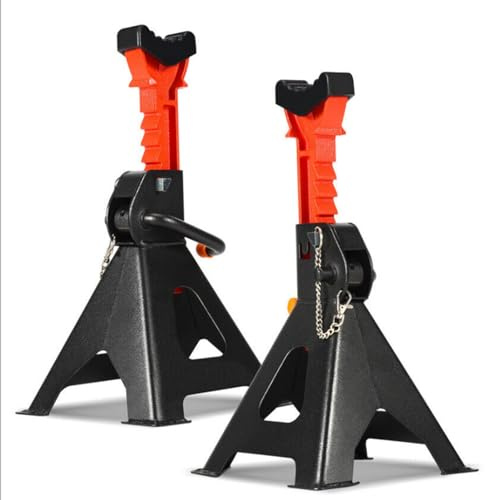 2 cavalletti di sostegno 6T regolabili in altezza in 9 livelli (36-58,5 cm) con cuscinetto in gomma per auto, SUV e piccoli furgoni