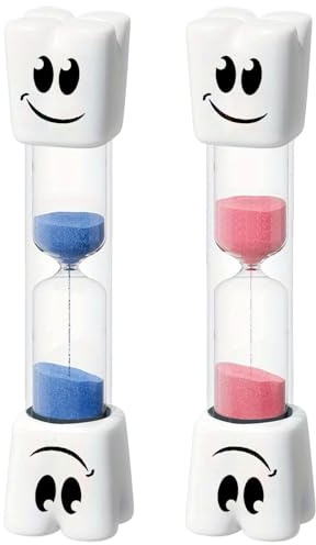 2 Pcs Toothbrush Timer For Kids, Pink 3 Min & Blue 2 Minute Timer For Teeth, Fun Bathroom Hourglass, Dental Hygiene Habit Tool