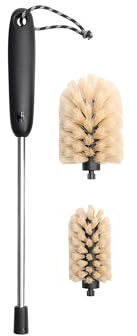 Stanley 1913 Classic Cleaning Brush - Beige | Stainless Steel Handle - 2 Brush Heads - 40mm And 60mm Length - For Easy Cleaning