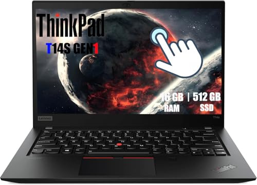 Lenovo ThinkPad T14s Gen 1 Touchscreen Business Laptop, 14-Inch FHD (1920x1080), Intel Core i5-10310U, 16GB RAM, 512GB SSD, QWERTY Keyboard, Windows 11 Pro (Renewed)
