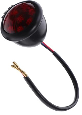 VALICLUD Luz Trasera Metálica Vintage para Motocicleta Diseño Retro Resistente la Intemperie Compatible con Cruiser y Chopper Luces de Freno y Señalización Redondas