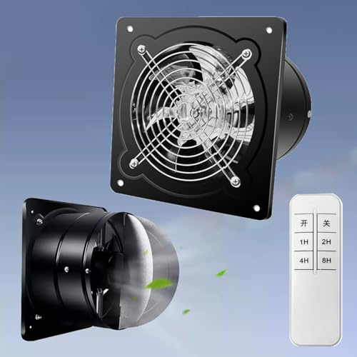 VCYEX Bathroom Extractor Fan-Kitchen Ventilation Fan With Timer Remote Control And Check Valve，Wall-mounted Extraction Fan，for Bathrooms Kitchen，Toilets, Basements, And Garages
