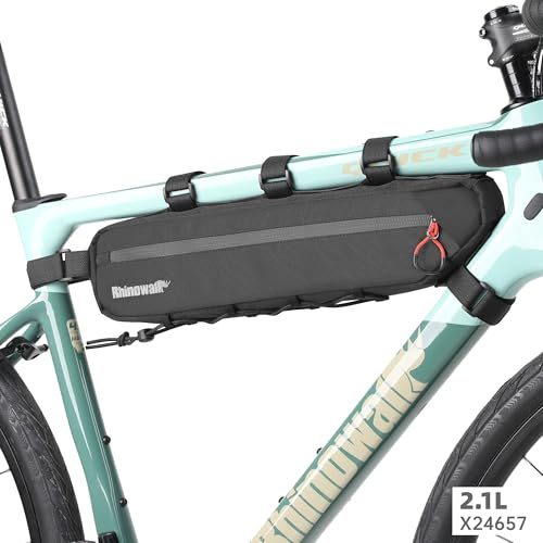 SUNTTELF Sac de Cadre vélo – Sac Cadre Vélo Grande Capacité, Modèle Triangulaire Adapté Vélo Route, VTT et Gravel (Noir-2.1L)
