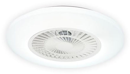 Zephir Ventilatore Plafoniera LED Con Telecomando 45W, RGB E CCT, 6 Velocità, Timer, Funzione Reverse, 5 Pale Trasparenti