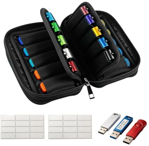 Organisateur de Clés USB avec 20 Emplacements - Sac de Rangement Sécurisé pour Périphériques de Stockage, Compatible avec Toutes Les Clés USB
