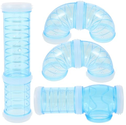 Tube en Plastique pour Hamster DIY, Connecteur de Labyrinthe Cage | Petites Bêtes et Hamsters Nains, 1 Set Bleu, Renfort de L’ouverture, Accessoires pour Cages