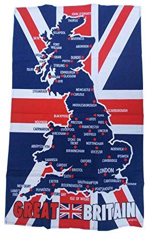 Elgate Storbritannien karta Union Jack flagga te handduk Storbritannien souvenir gåva Storbritannien GB GB