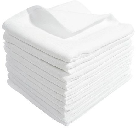 10 Mullwindeln 60x80 cm Weiss 100% Baumwolle - Kochfest bis 95° Moltontuch Mulltuch Spucktuch Stoffwindel Mulltücher
