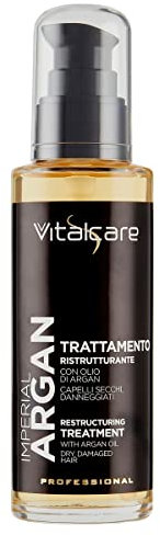 Vitalcare | Imperial Argan - Trattamento Capelli Ristrutturante con Olio d'Argan, Olio di Lino, Oil Complex per Capelli Secchi e Danneggiati, 100 ml