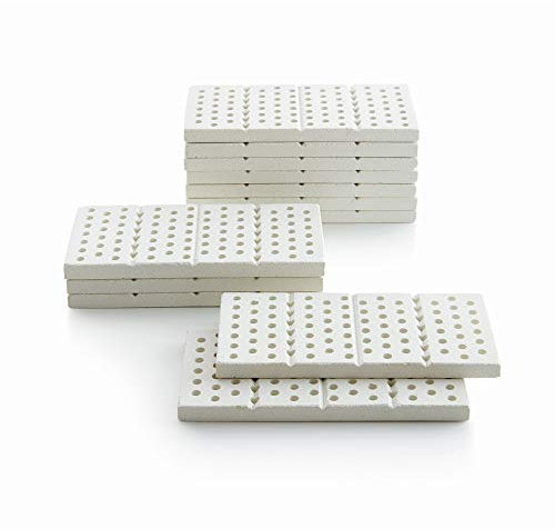 BBQ King - Piastrelle in ceramica per barbecue, 15 piastrelle universali per barbecue, 600 cm quadrati, adattabili a qualsiasi barbecue a gas, sostituiscono pietre laviche e bricchetti