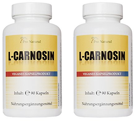 L-Carnosin 500mg reines Carnosin pro Kapsel 180 vegetarische Kapseln (2 Dosen a 90 Kapseln)
