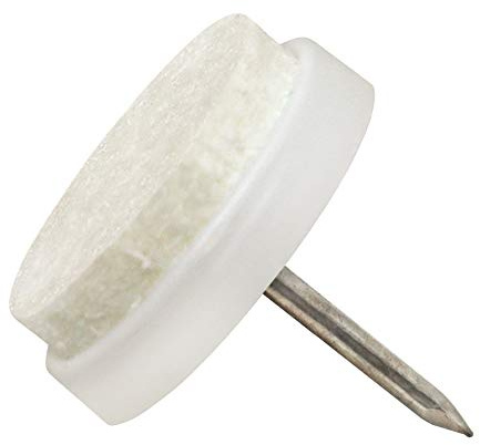 Adsamm® / 16 x Filzgleiter mit Nagel/Weiß/Ø 20 mm/rund/Möbelgleiter mit Stift in Premium-Qualität